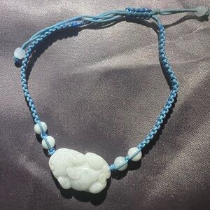 Blue and White Adjustable Bracelet